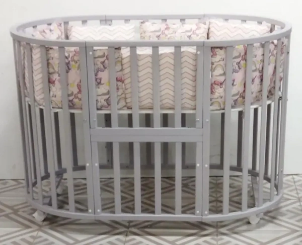 Кровать круглая-овальная Северная Звезда Серая, без маятника