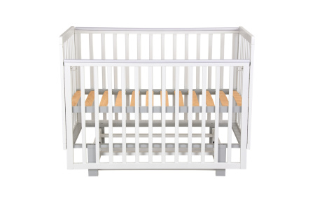 Кровать детская Polini kids Simple 341 с маятником, белый - серый